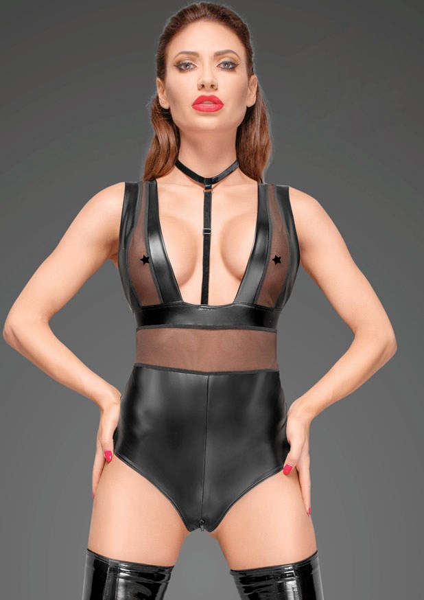 Powerwetlook Body med Tyll & Choker