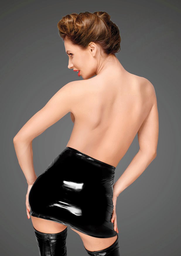 PVC Miniskjørt med Skjult Glidelås