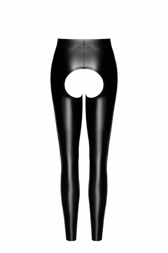 F304 Taboo wetlook leggings with open crotch and bum