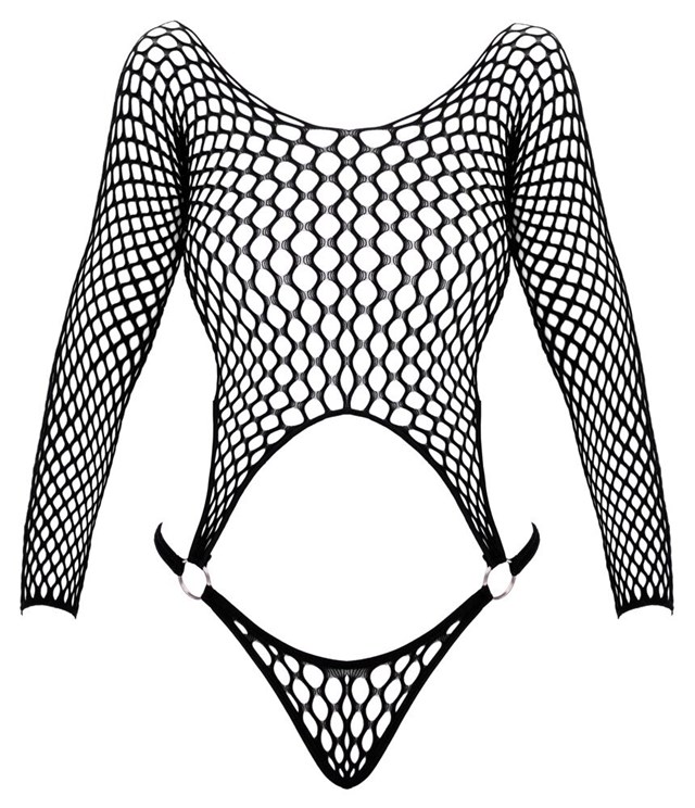 Net Thong Body With Long Sleeves