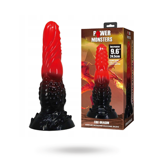Fire Dragon Rippled Monster Silicone Dildo 24,5 Cm