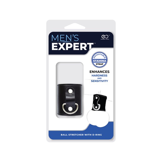 MENS EXPERT BALL STRETCHER WITH D-RING – BLACK