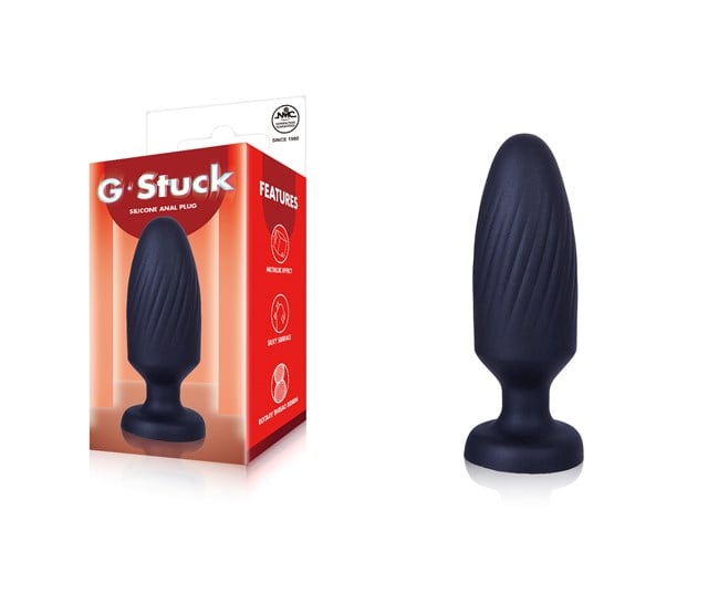 G-Stuck Silicone Anal Plug Metallic Black