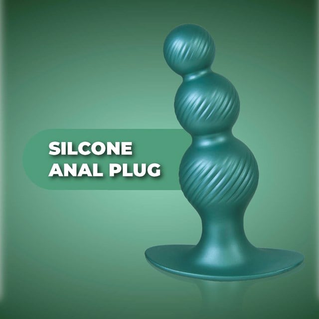 G-Stuck Silicone Anal Plug Metallic Green