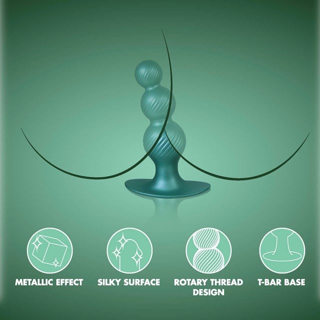 G-Stuck Silicone Anal Plug Metallic Green