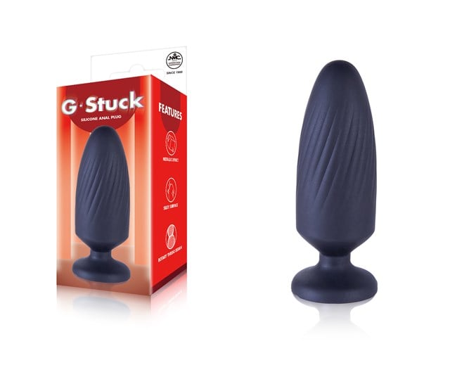 G-Stuck Silicone Butt Plug Metallic Black