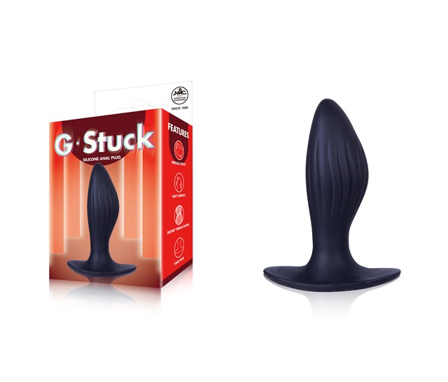 G-Stuck Silicone Curved Butt Plug Black
