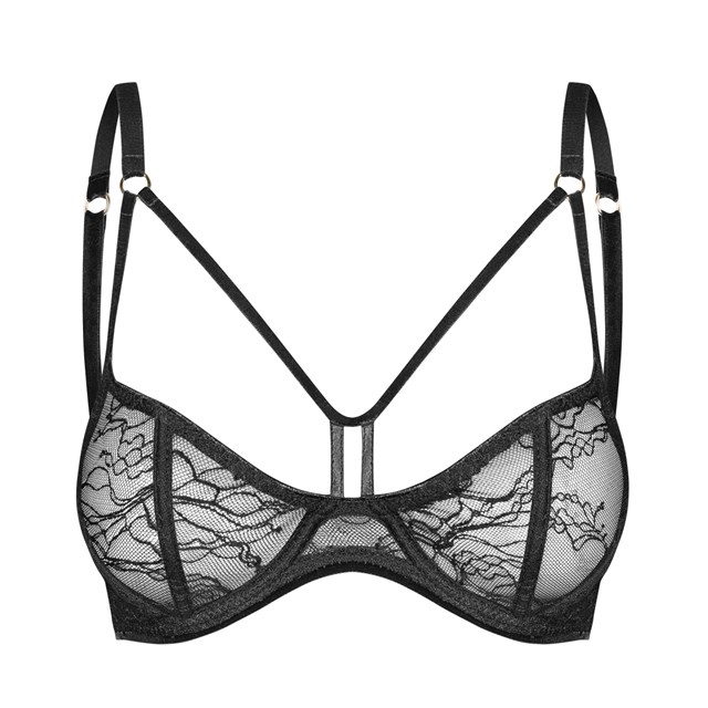 Balconette-bh i blonde med bøyle