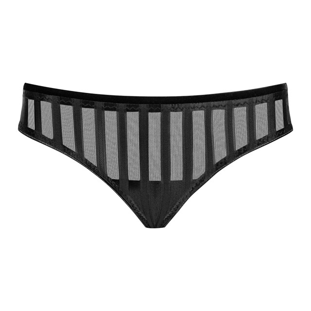 Stripete stringtruse i tyll