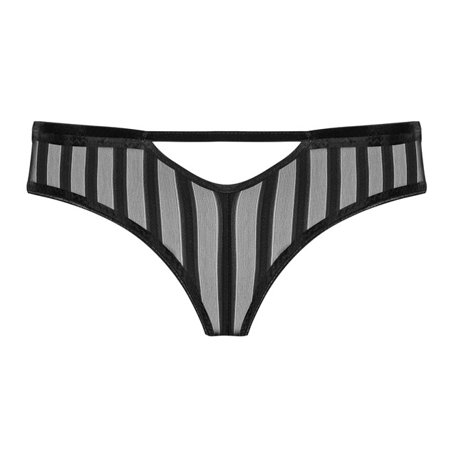 Stripete stringtruse i tyll