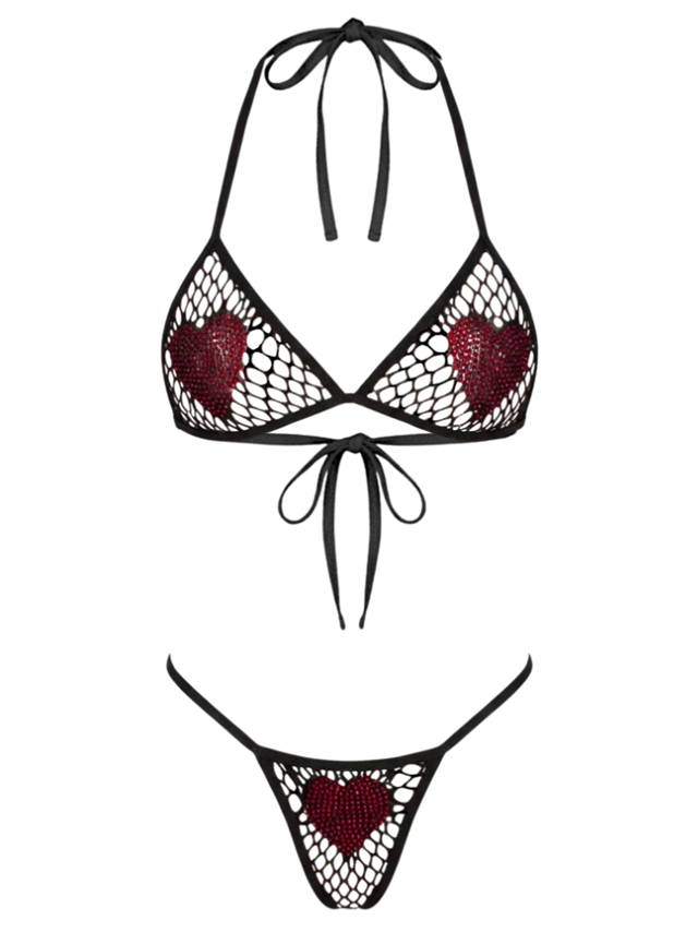 Heart Bra Top & G-String Panty