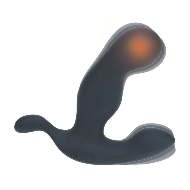 Heating and Vibrating Silicone Prostate Stimulator - Black