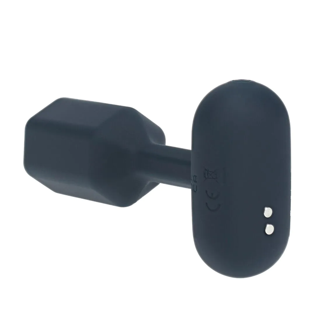 Hexagonal Vibrating Silicone Anal Plug - S - Black