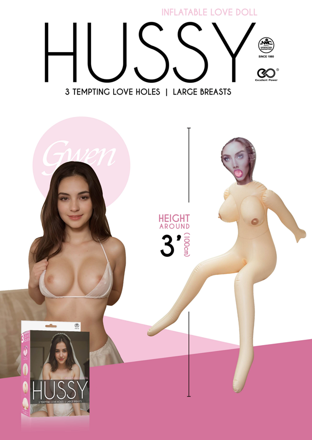 Hussy Gwen 3 Hole Inflatable Love Doll