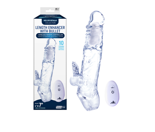 Ice Crystals - RC Penis Extender With Ball Strap & Bullet