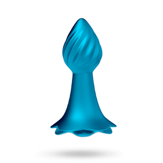 Iceberg Rose Vibrating Anal Plug Blue