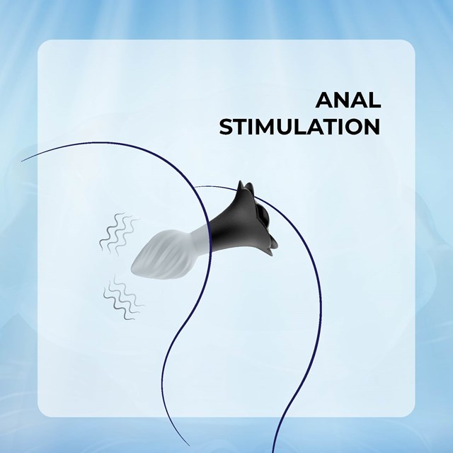 Iceberg Rose Vibrating Anal Plug Blue