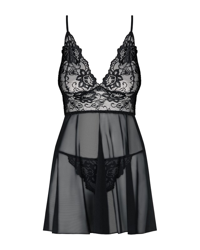 IDILLIA - BLACK BABYDOLL & THONG
