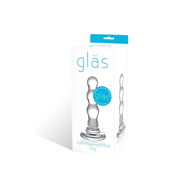 Gläs Triple Play Beaded Butt Plug