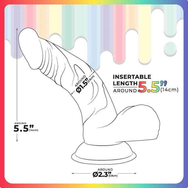 Jellildo Dildo Curved With Balls Multi