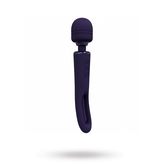 Kiku - Rechargeable Double Ended Wand with Innovative G-Spot Flapping Stimulator - Purple