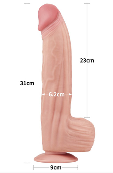 King Sized Sliding Skin Dual Layer Dildo 31 cm