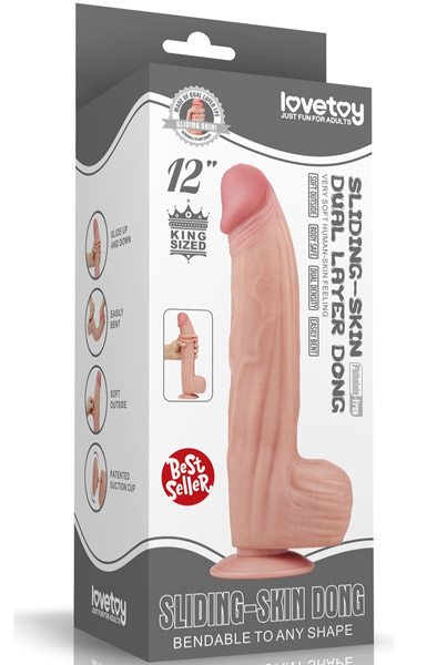 King Sized Sliding Skin Dual Layer Dildo 31 cm