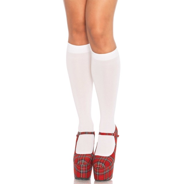 Nylon Knee Highs White
