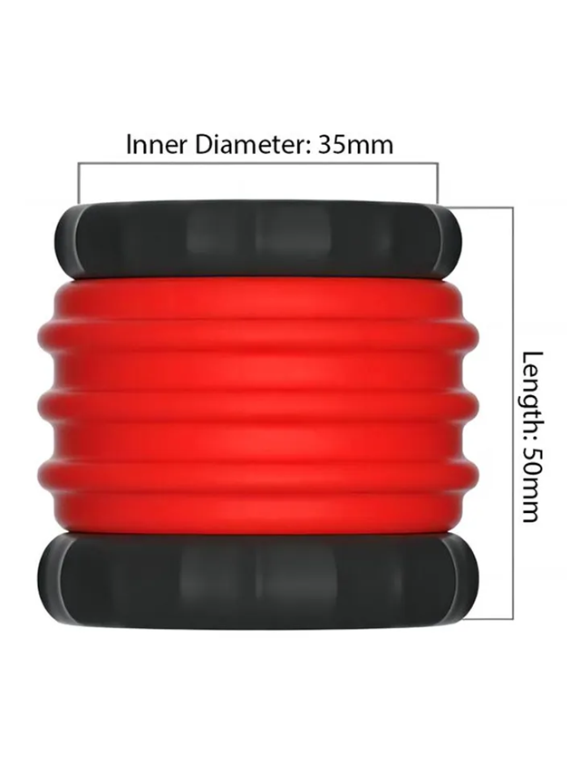 KSB 2in1 Silicone Cockring & Stretcher Red