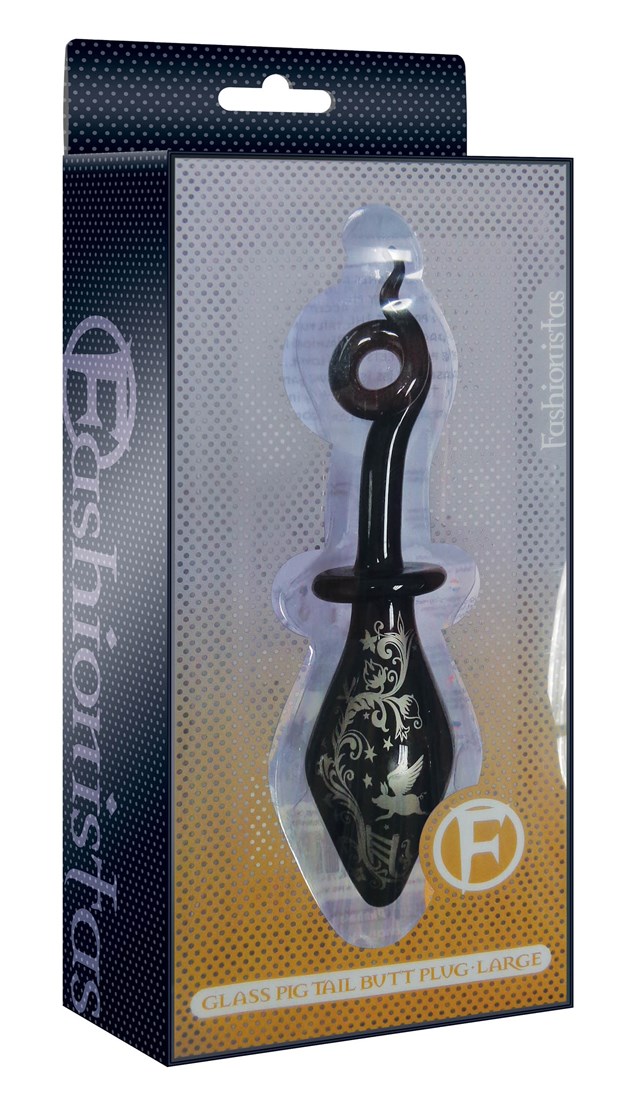 Fashionistas Glass Pigtail Butt Plug - Large
