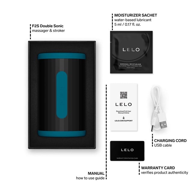 LELO F2S Double Sonic Masturbator Teal