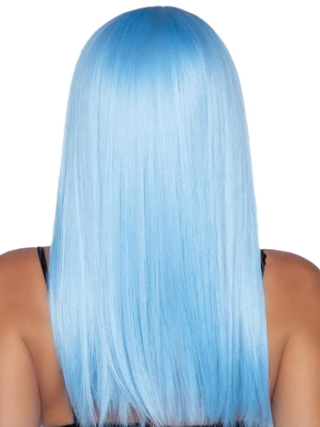 Long Straight Bang Wig Blue