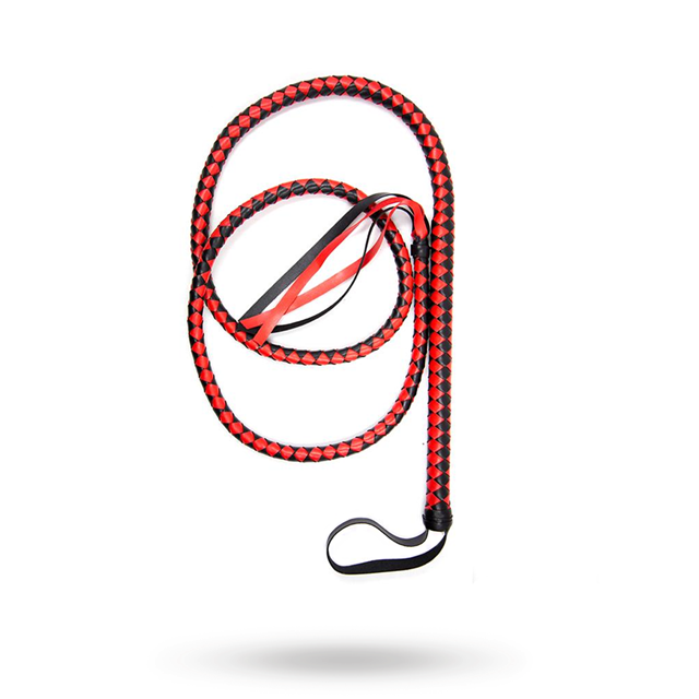 Long Whip Black & Red 210 cm