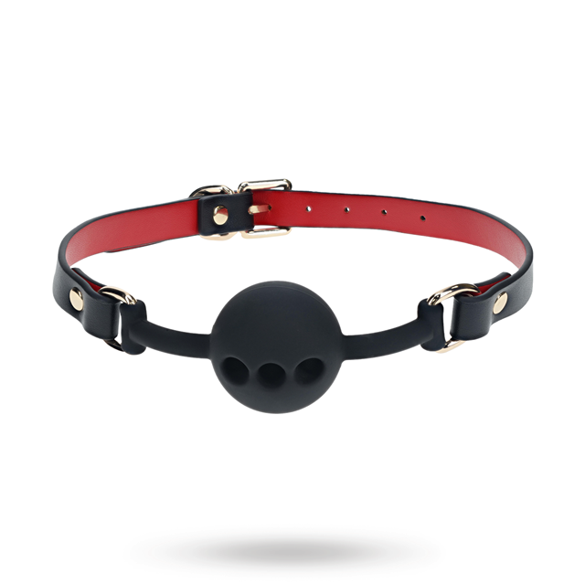Milan Collection - Silicone Ball Gag - Black/Red