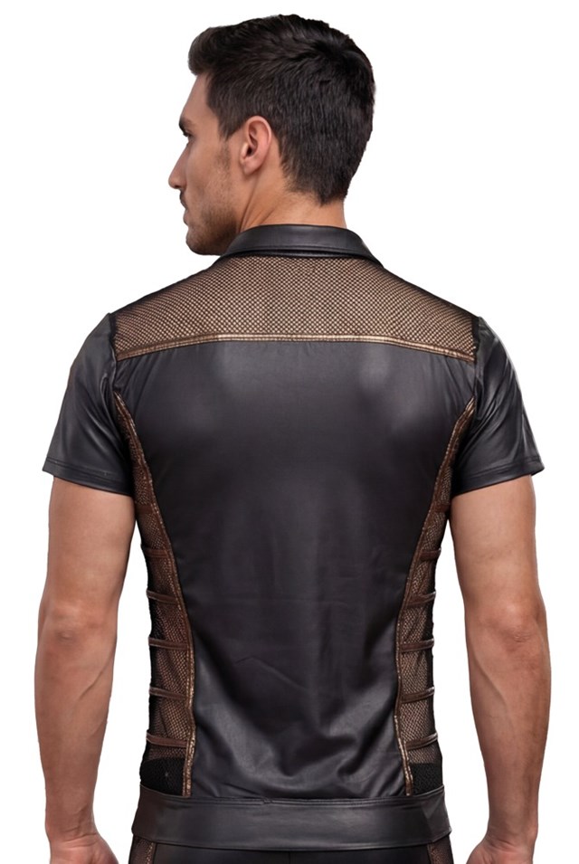 NEK Short-sleeved Wetlook Shirt Black