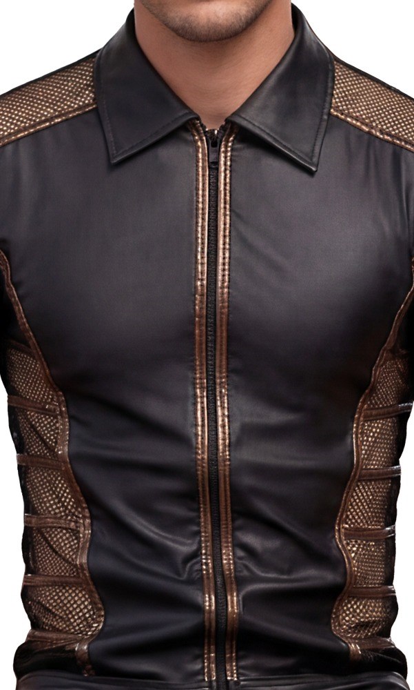 NEK Short-sleeved Wetlook Shirt Black