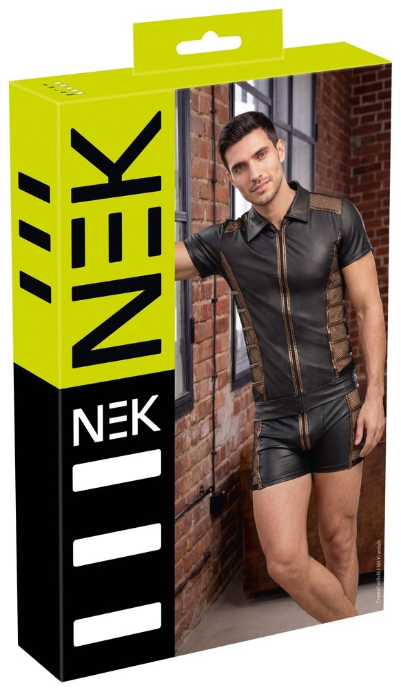 NEK Short-sleeved Wetlook Shirt Black