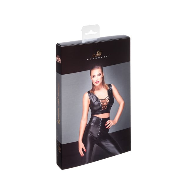 F155 Powerwetlook Top With Lacing