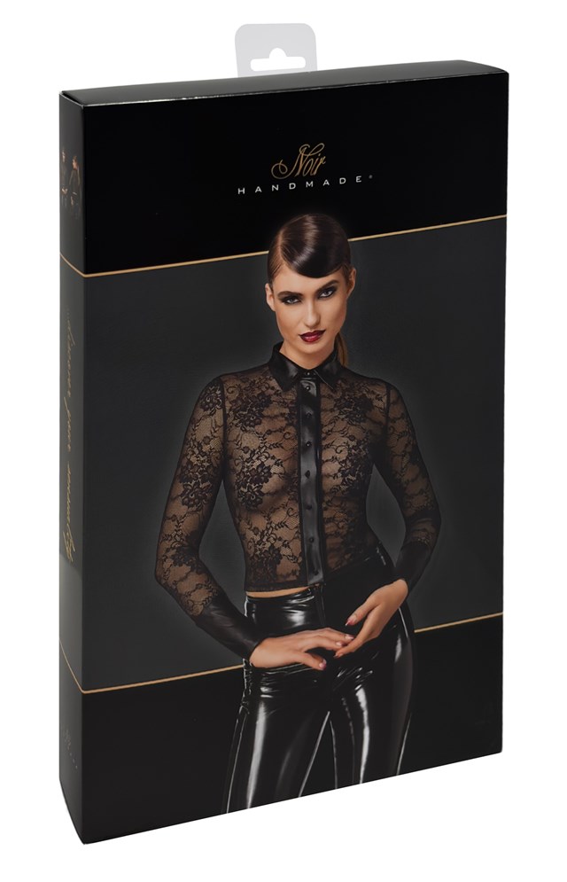 F377 Noirelle Lace Button-up Shirt