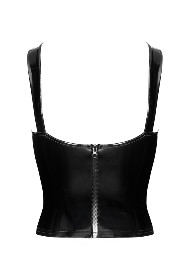 F379 Dominae Frontbind PVC Corset Top