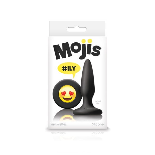 Moji's ILY Svart Mini Silikon Plugg med Emoji