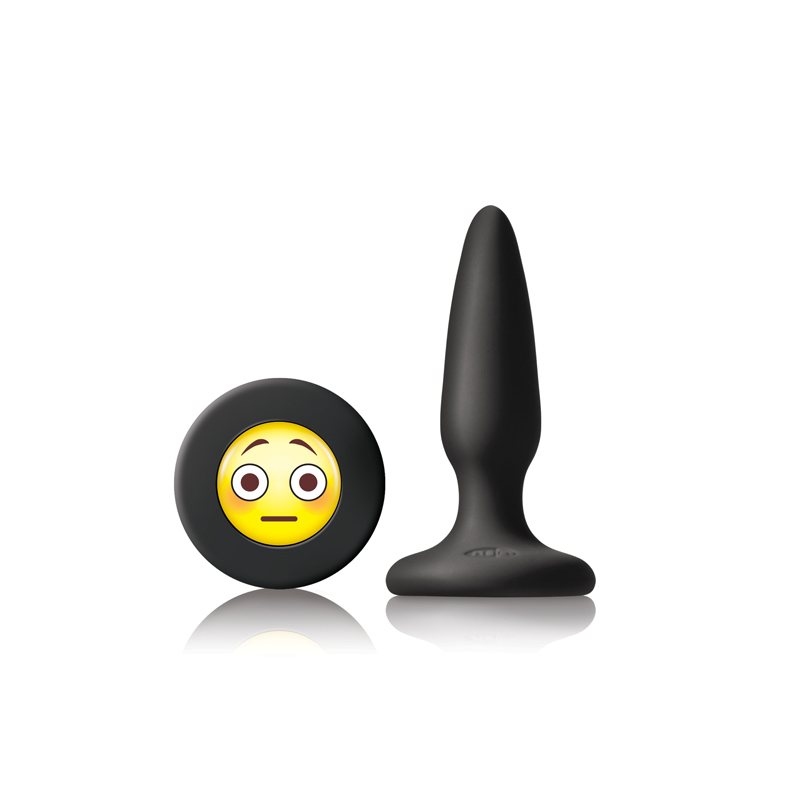 Moji's OMG Svart Mini Silikon Plugg med Emoji