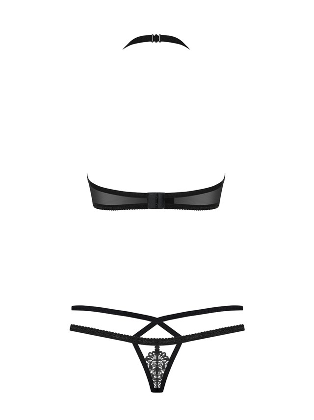 838 - Svart Sett med BH og Stringtruse