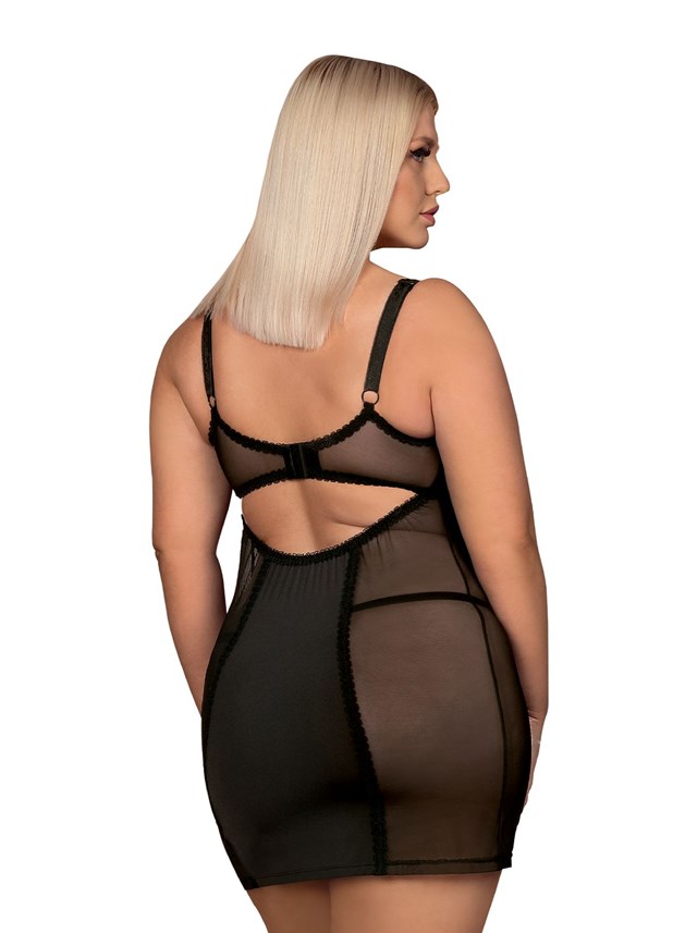 AMALLIE - SVART CHEMISE & STRINGTRUSE