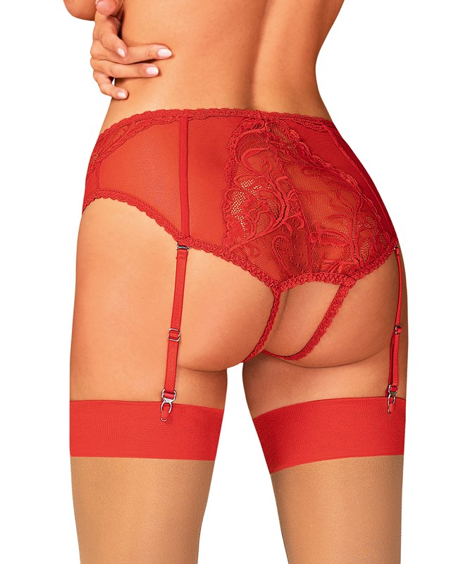 DAGMARIE - RED PANTIES WITH GARTERS