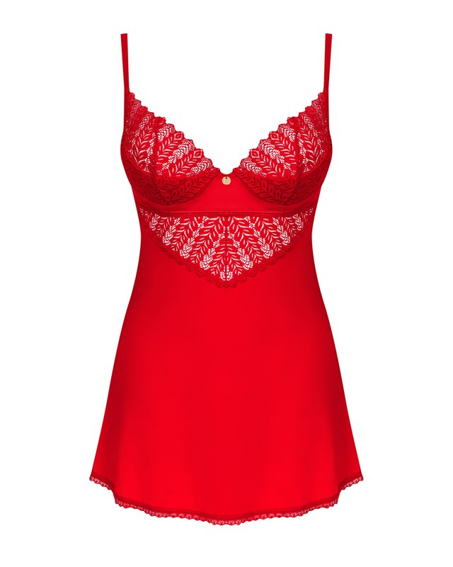 Ingridia Chemise & Thong Red