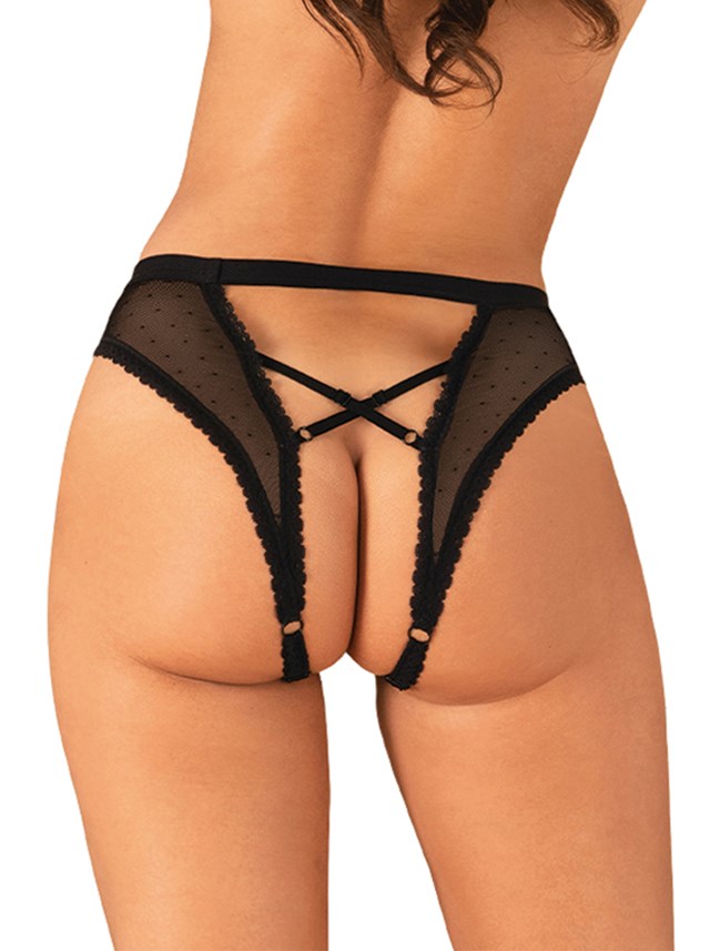 MAURESS - BLACK CROTCHLESS PANTIES