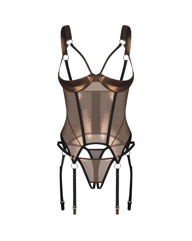Soranna Cupless Corset & Crotchless Thong