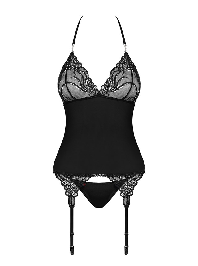 828 - Svart Korsett og Stringtruse