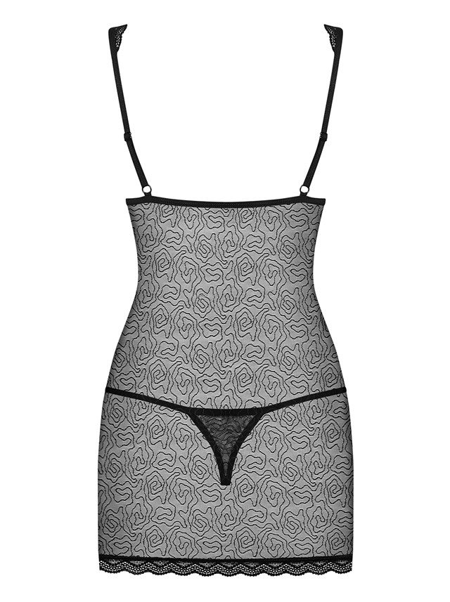 877 - Svart Chemise & Truse